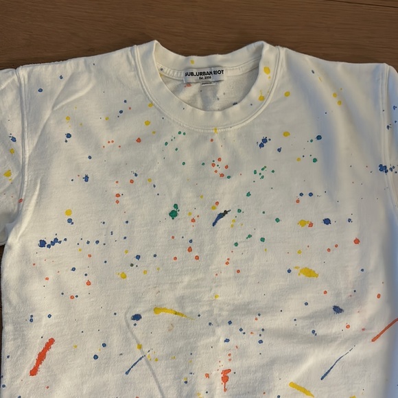 Suburban Riot white sweatshirt with paint splatters - Picture 2 of 6